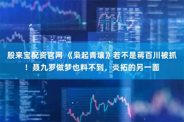 股来宝配资官网 《枭起青壤》若不是蒋百川被抓！聂九罗做梦也料不到，炎拓的另一面